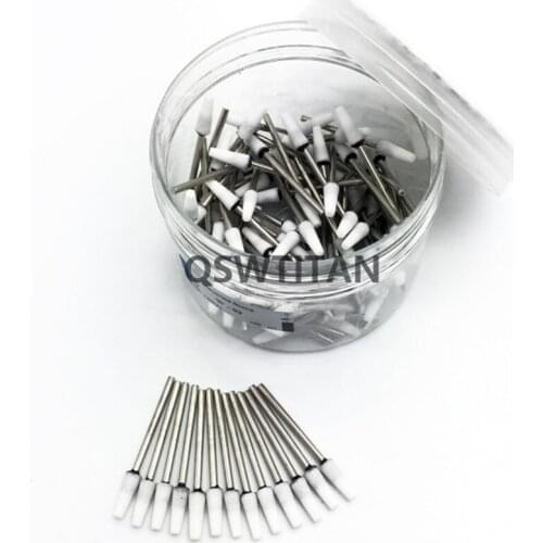 100pcs sharp Gravel Ceramic Mounted Point Burs Polisher 2.35mm Dental lab Materials