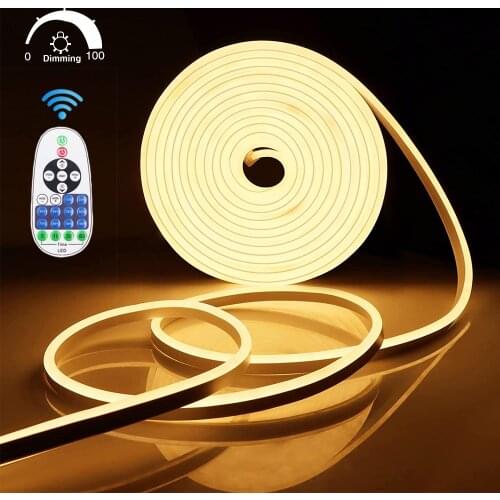 110V 220V Neon Strip Light With Dimmer 2835 120Leds/m Outdoor Waterproof Neon Ribbon Dimmable Neon Sign Flex Neon Rope Lights