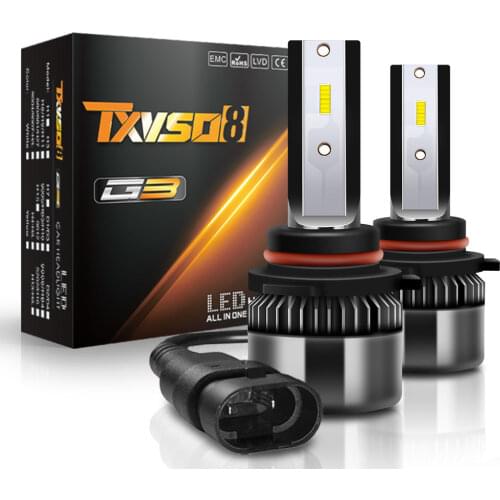 2 pcs HB3 9005 Led Headlights 6000K Super Bright White Light for Car Universal CSP Diode Lamps 100W 12V Bulbs with Fans 10000LM