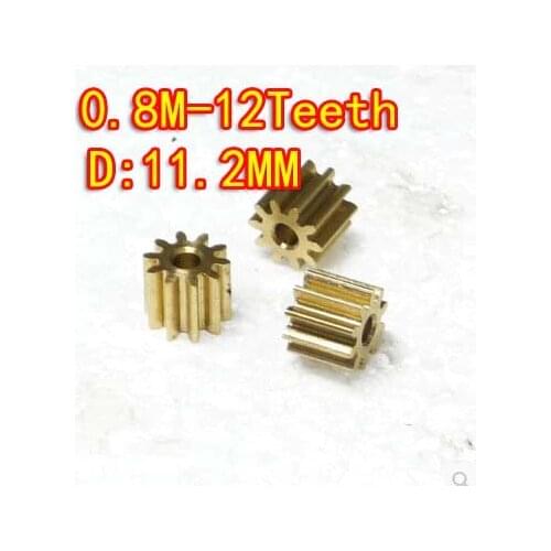 5pcs Freeshipping 0.8M-12teeth metal copper small motor modulus spur gear---hole:3mm
