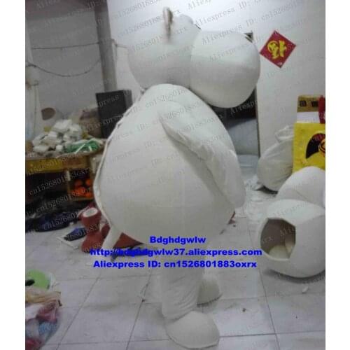 White Hippo River Horse Hippopotamus Mascot Costume Adult Cartoon Character Prevalent Prevailing Live-dressed zx997