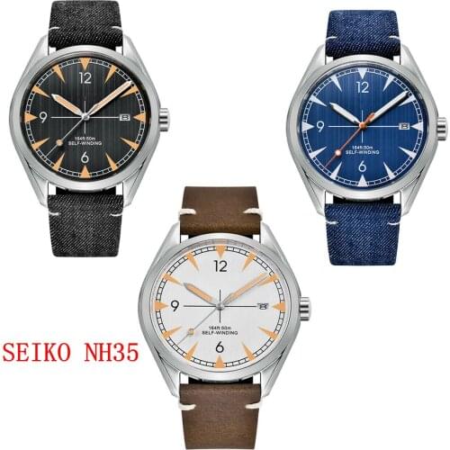 Japan NH35 Automatic Watch Sapphire Luminous Luxury Top Brand Sports Clock Mens Relogio Masculino Mechanical Male Wristwatch