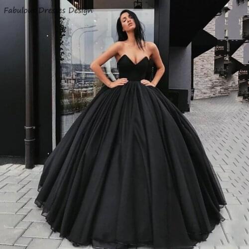Black Ball Gown Long Prom Dresses Sexy Strapless Backless Evening Dress Party For Women 2020 Chiffon Vestido De Festa