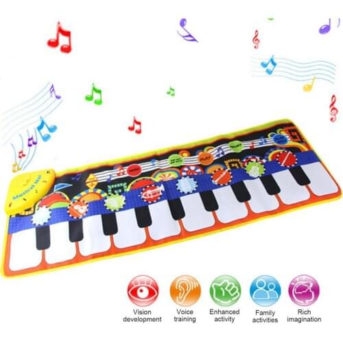 Kid Multifunctional Music Play Carpet Piano Mat Keyboard Gift Instrument Toy Piano Mat For Baby Touch Sensitive Hearing Training