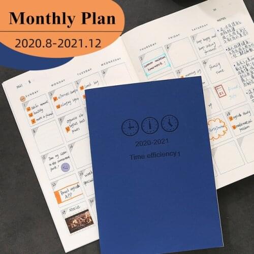 A4 B5 Agenda 2020 2021 Planner Notebook English Inner Page Monthly Annual Calendar Plan Memo Notes Pad School Office Stationery