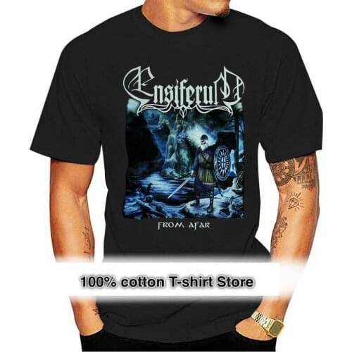 Ensiferum From Afar Black T-Shirt Loose Size Top Ajax Tee Shirt