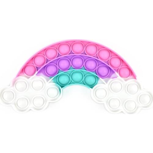 Rainbow Cloud Push Bubble Sensory Fidget Toys Portable Anti-stress Squeeze Fisget Adult Children Sensory Toy To Relieve Autism