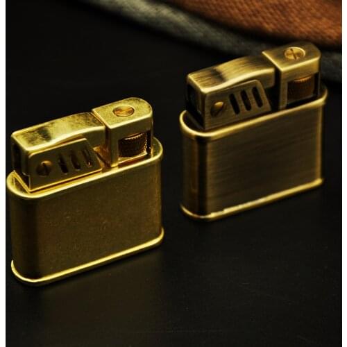 Kuboy Rotary Automatic Ignition Wheel Brass Kerosene Windproof Lighter Gifts