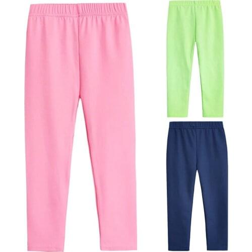 Spring Autumn Kids Girls Leggings Cotton Soft Elastic Long Pants Trousers Childrens Outfits