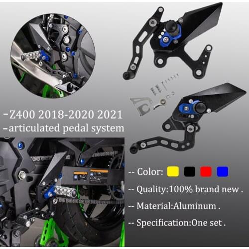 Mtkracing for kawasaki z400 z 400 ninja 400 rear pedal increased pedal for motorcycle articulated pedal system 2019-2020