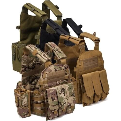 Men 6094 Multicam Camo Tactical Vest Molle Modular Body Ammo Airsoft Paintball Combat Military Hunting Vest Clothes Accessories