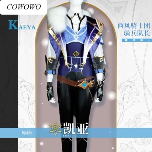 [Customized]Anime! Genshin Impact Kaeya Alberich Game Suit Handsome Uniform Cosplay Costume Halloween Party Role Play Outfit Men
