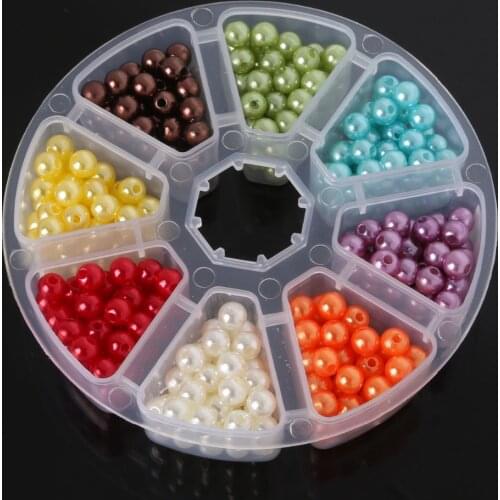 4MM 1500pcs/set Beading Crafts Pearl Ball Beads Kit Set For Kids DIY Earring Necklace Bracelet Needlework Children Girl Toys Box
