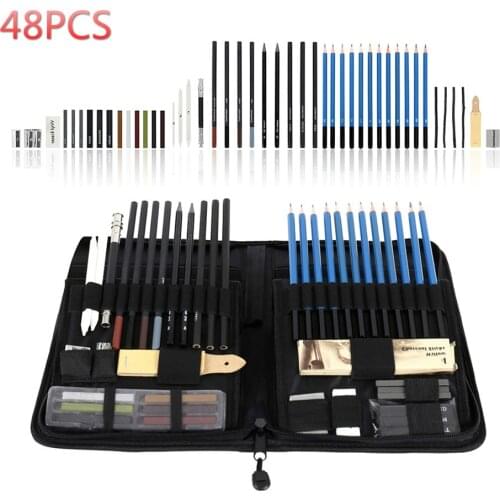 48 pcs/set Professional Sketch Drawing Pencil Set HB 2B 6H 4H 2H 3B 4B 5B 6B 10B 12B 1B Painting Pencils Stationery Supplies