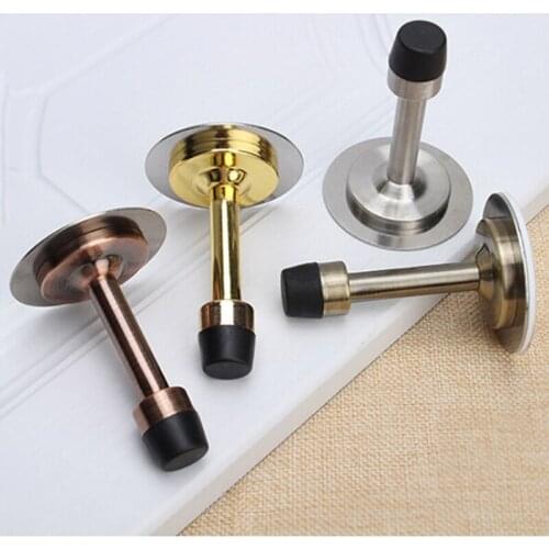 Stainless Steel Wall Mounted Door Stop Stopper Rubber Holder Catch Floor Fitting With Screws For Bedroom Family Home