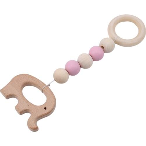 Neutral Baby Pacifier Clip Wood Beads Baby Pacifier Clips Set Baby Teething Bracelet Play Gym Toy Set Baby Shower Gifts