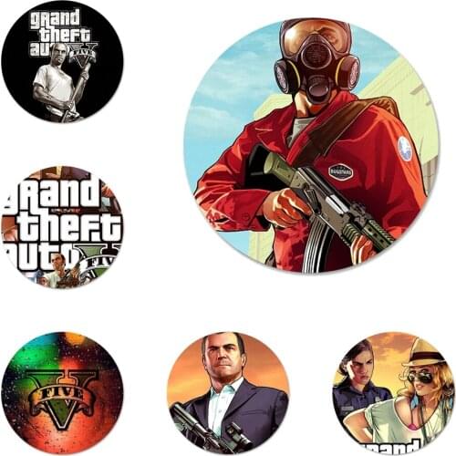 New Arrival Rockstar GTA 5 Grand Theft Auto Badge Brooch Pin Accessories For Clothes Backpack Decoration gift