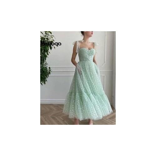 New Arrival Tulle Bustier A-Line Prom Dress Elegant Straps Evening Dress Plus Size Split Party Dress 2021