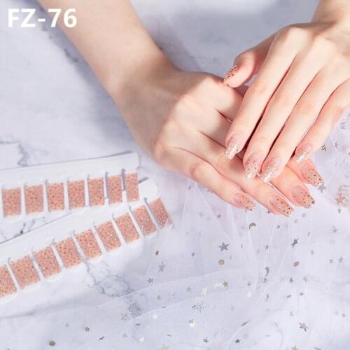 New 20Tips Nail Polish Stickers Waterproof Graffiti Heart Adhesive Full Wraps Gradient Glitter Nail Art Decor Manicure Stickers