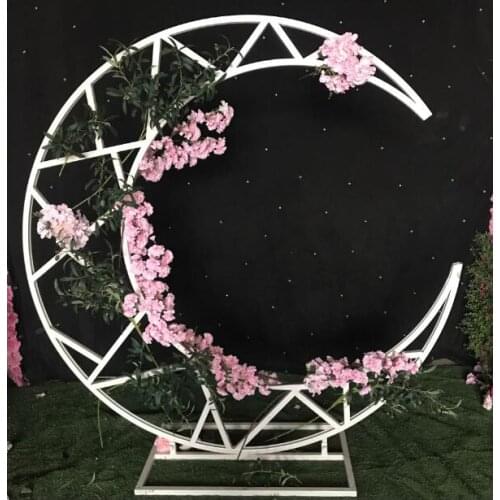 New type of wedding props moon boat decoration wedding background window decoration props decoration iron crescent shelf