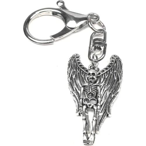 New Unique Keychain Skeleton Wings Pendant Keyring Creative Fashion Jewelry Men Women Gift Car Charm Bag Party Souvenir Keychain