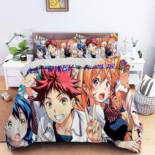 Food Wars! Bedding Set Shokugeki No Soma Duvet Cover Delicious Foods Bed Quilt Cover For Bedroom Bed Cover Set 2/3 Pieces