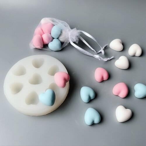 Mini Cute Heart Essential Oil Soap Candle Silicone Mold DIY Valentines Day Handmde Clay Resin Epoxy Making Decorating