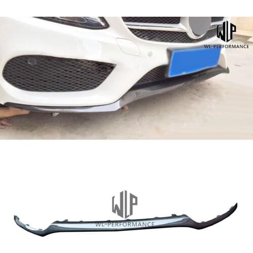 W205 Sports Edition Carbon Fiber Replacement Front Lip Splitter Car Styling Fit For Merceders-Benz C Class W205 15-17