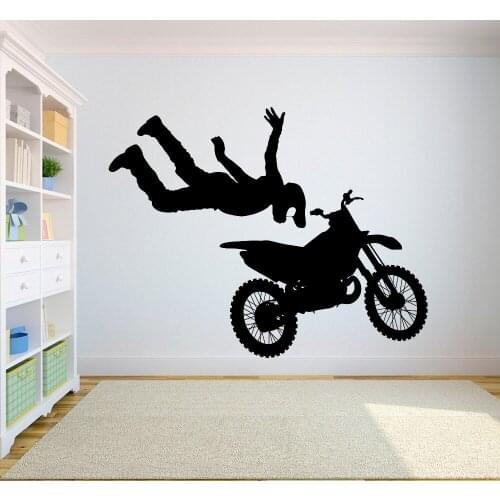 Wall sticker Free style Dirt Bike Sticker Bedroom sport dirt bike motorcycle Personalised boys teenager room A2-006