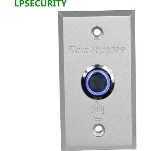 LPSECURITY LED indicator backlit door gate lock exit push button switch door release metal alunimum COM NO NC 86*50*33