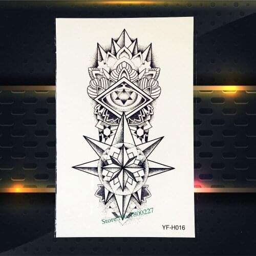 Punk Men Women Body Arm Art Temporary Tattoo 3D Diamond Crystal Sword Design Waterproof Fake Flash Tattoo Sleeve Sticker PYFH016