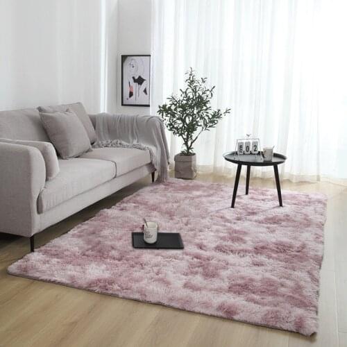 Thick Dyeing Plush Soft Carpet for Living Room Fluffy Window Beside Area Rugs Moden Wool Sheepskin Faux Fur Anti-slip Floor Mats
