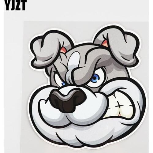YJZT 13.1CM*13.9CM Interesting Lovely Bulldog Dog Car Sticker Decal PVC 12A-0071
