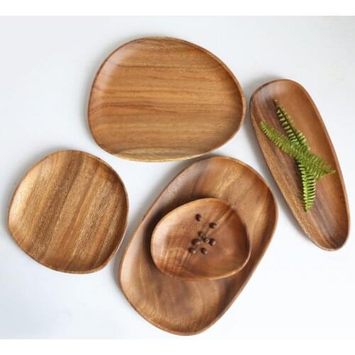 Shaped Solid Wood Snacks, Dessert, Fruit Plate, Irregular Wooden Plate