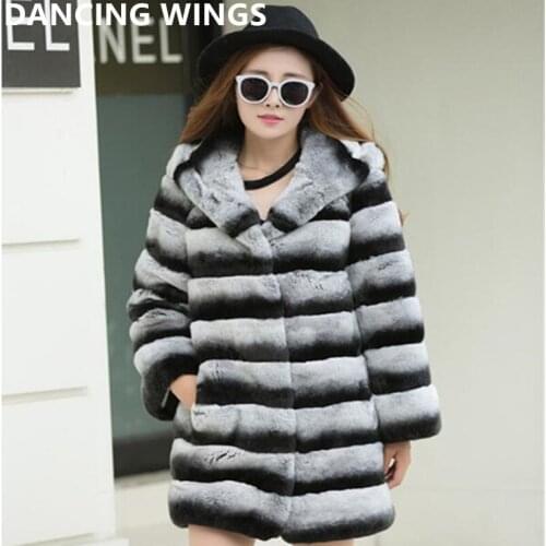 Genuine Rex Rabbit Fur Coat Thick Warm Winter Natural Fur Jacket With Hood Women Real Fur Coat Outerwear