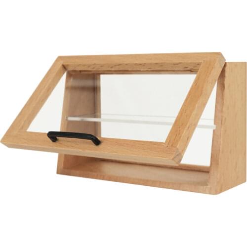 1/12 Dollhouse Miniature Display Cake Cabinet Mini Kitchen Cupboard for Barbies Blyth Doll House Furniture Accessories Toy