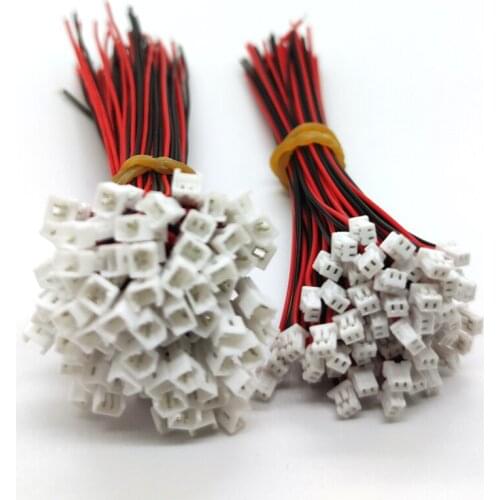 100 Pair Micro JST 1.25 2-Pin Male and Female Connector plug with Wires Cables