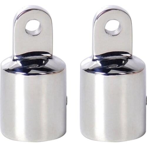 2pcs 316 Stainless Steel Bimini Top Cap Fits 7/8in OD Round Tube Marine Bimini Tops for Yacht Marine Boat Deck Railing Hardware