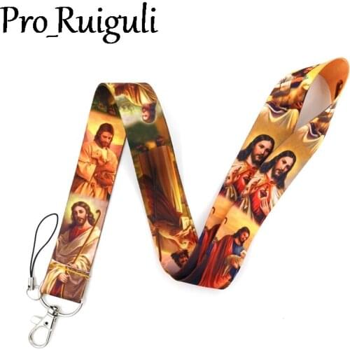 30pcs I love Jesus Neck Strap Lanyard keychain Mobile Phone Strap ID Badge Holder Rope Key Chain Keyrings cosplay Accessories