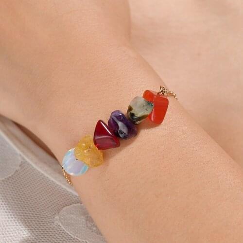 6 Color Crystal Stones Charm Bracelets for Women Boho Bracelet Jewelry Wholesale Fashion Jewelry