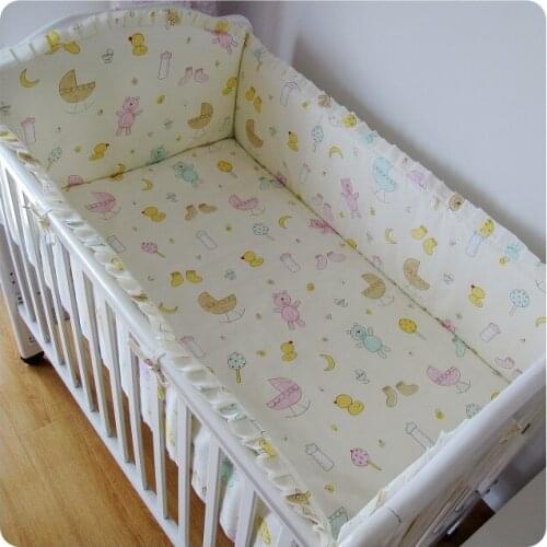 6PCS Cute Crib Bedding Set Soft Baby Sheet Bumpers,Comfortable Baby Bedding Set toddler bed (4bumper+sheet+pillow cover)