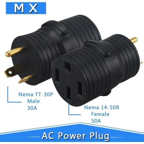 TT-30P to 14-50R Adapter EV Plug NEMA TT-30P to 14-50R Adapter, TT-30 30 Amp to 14-50 Amp Male, Power Female Adapter