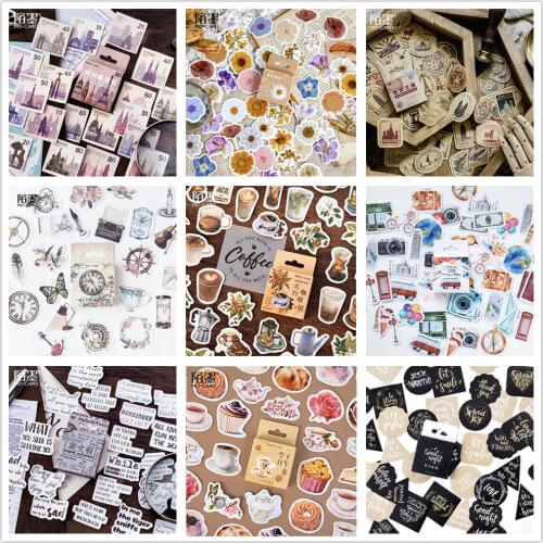 42 Styles can Choose) Forest Stamp Boxed Stickers DIY Scrapbooking Paper Diary Planner Album Vintage Seal Decoration @TZ-0