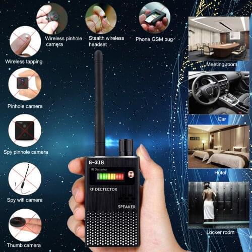 Anti-Spy Bug Detector Anti Wireless Camera Detector Gps Rf Mobile Phone Signal Detector Device Tracer Finder 2G 3G 4G Bug Finder