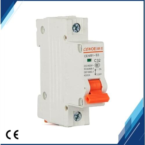 CE approval beautiful 1p DZ47 mini circuit breaker home MCB breaker 240V 16A 20A 25A 32A 40A 50A 63A breaking ability 4000A