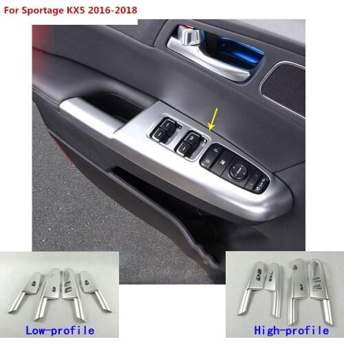Car ABS chrome inner door Window glass switch panel cover trim lift frame armrest handrail for Kia Sportage KX5 2016 2017 2018