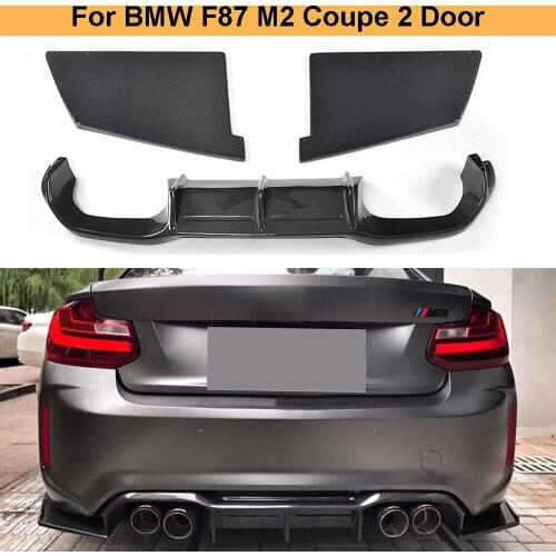 Carbon Fiber Car Rear Bumper Diffuser Lip Spoiler For BMW 2 Series F87 M2 Coupe 2 Door 2016 2017 Rear Diffuser with Splitters