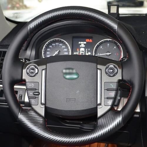 Carbon fiber & leather steering wheel cover for Land Rover range rover discovery evoque Freelander defender grip cover Auto part