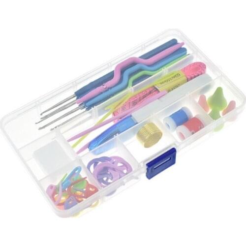 DHL 120set 16pcs/set Crochet Hooks Needles Knit Kit Stitches Knitting Craft Case in Case Yarn Hook Stitch Weave Accessories
