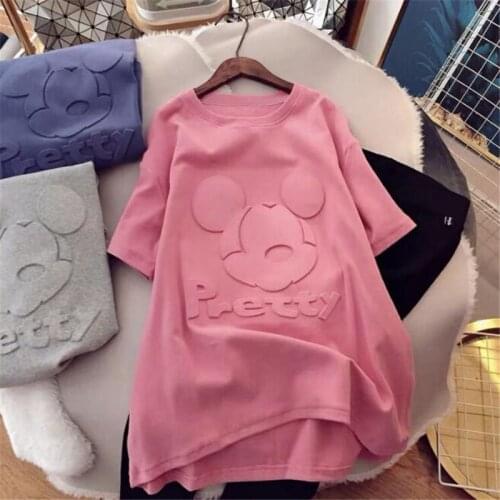 Disney Kawaii T-shirt Mickey Mouse Summer Clothes For Women Casual O-Neck Tee Tops Ladies Kormen Korean Style Harajuku Clothing